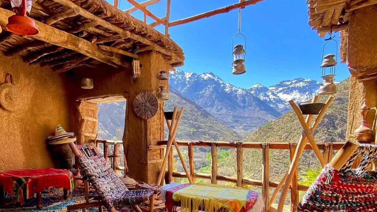 Panoramic view over Imlil Valley in the High Atlas Mountains