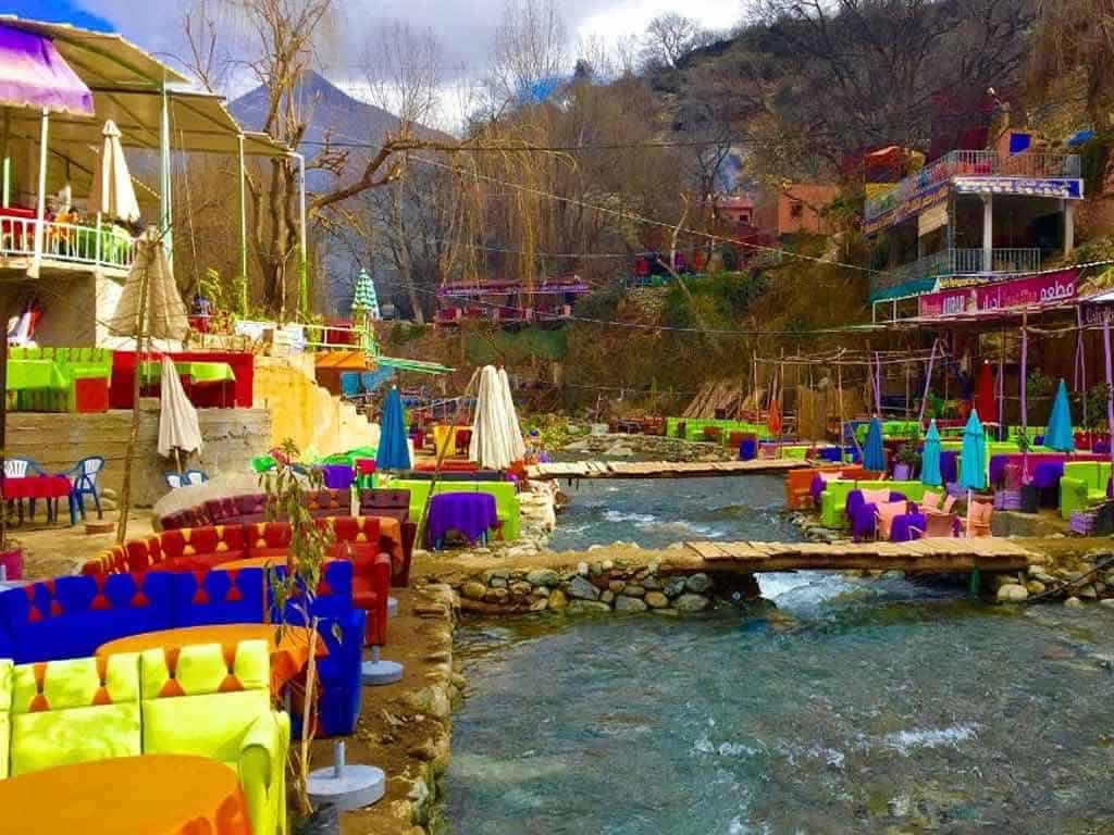 Riverside lunch in Ourika Valley Morocco